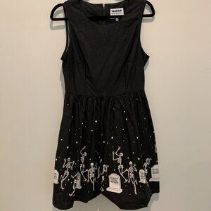 Halloween Groovin' Graveyard A-Line Dress - Black / 10 (AU) Fulfil